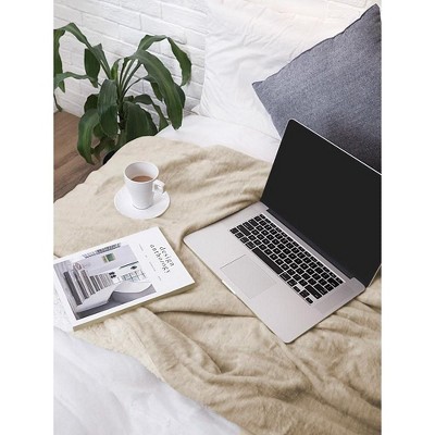 Melange Latte Reversible Sherpa Fleece Throw Blanket