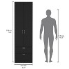 NicBex 76.80"H Armoire Wardrobe Closet Storage Cabinet with 2 Doors & Shelves & 2 Drawer for Bedroom - 3 of 4