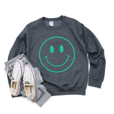 Simply Sage Market Women's Graphic Sweatshirt Smiley Face Outline Puff Print