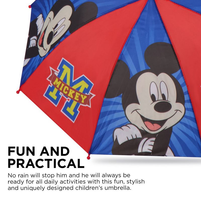 Mickey Mouse Boys Umbrella and Raincoat Set, Kids Ages 2-5, 4 of 8