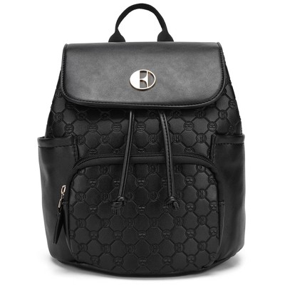 ELLE Luggage 10L Compass Vegan Leather Monogram Mini Backpack - Brown — фото 3
