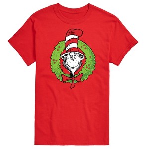 Men's The Cat in the Hat Cat Wreath Short Sleeve Graphic T-Shirt - Red - Medium - 1 of 4