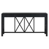 Acacia Veneer Console Table with 4 Drawers, Modern X-Cross Entryway Table with Open Bottom Storage for Living Room, Kitchen, Dining Room, and Hallway - 3 of 4