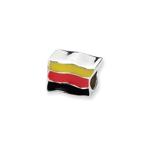 Black Bow Jewelry Sterling Silver Germany Flag Bead Charm - 1 of 2