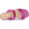 Allegra K Women's Colorful Straps Clear Chunky High Heels Slides Sandals - 4 of 4