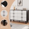 Modern Wooden 6 Drawer Dresser - Vintage Pattern Design, Deep Drawers, Suitable for Bedroom, Living Room, Entryway - 4 of 4