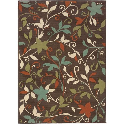 Oriental Weavers Montego 967X6 Brown/ Green Indoor/Outdoor Area Rug - 3'7" x 5'6"