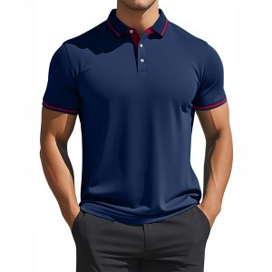 INSPIRE CHIC Men's Short Sleeve Contrast Color Summer Business Golf Polos - 1 of 4