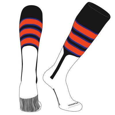 PEAR SOX OTC Baseball Softball Stirrup Socks (C, 9in) Black, Royal, Orange