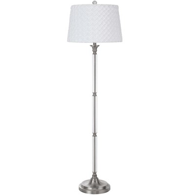 Cal Lighting 150W 3 way Ruston crystal/metal floor lamp with pleated hardback shade