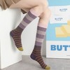 Anna-Kaci Women's 2 Pairs Striped Casual Sports Cotton Socks Soft Breathable Durable Everyday Comfort Fit - 3 of 4