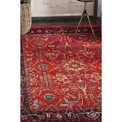Antique Patina Blue and Navy Hand-Knotted Easy-Care Area Rug