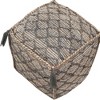 HomeRoots 18" Natural Gray And Taupe Jute Cube Trellis Pouf Ottoman - 4 of 4