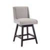 Hyleory Set of 2 Elegant Fabric Bar Stools with Solid Wood Frame - 2 of 4