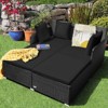Costway Outdoor Patio Rattan Daybed Pillows Cushioned Sofa Furniture Beige/Turquoise/Red/Black - 4 of 4