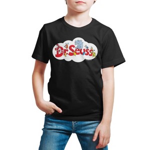 Boys' - Dr. Seuss - Cat and the Hat and Friends Cloud Logo Short Sleeve Graphic T-Shirt - 1 of 4