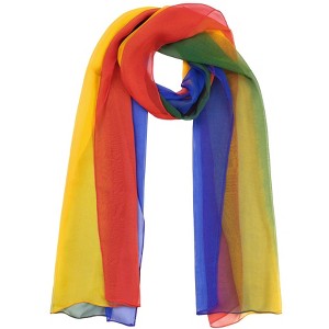INSPIRE CHIC Women Long Chiffon Light Silky Gradient Color Shawl Wrap Scarf - 1 of 4