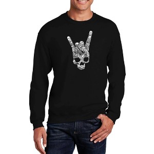 LA Pop Art Men's Word Art Crewneck Sweatshirt - Heavy Metal Genres - 1 of 4
