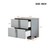Lycvki Elegant Nightstand with Metal Handle and 2 Drawers for Bedroom,Living Room - 3 of 4