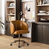 Eugene Mid-century Modern Ergonomic Office Chair with High-quality and Easy to Clean Vegan Leather | ARTFUL LIVING DESIGN-CAMEL - 3 of 4