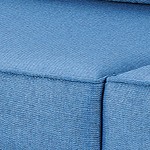 blue cushion/brown wicker