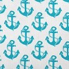 e by design Anchor Pattern Decorative Throw Pillow Turquoise Blue: Nautical Theme, Indoor Polyester Accent Pillow, Coastal Decor - 2 of 4