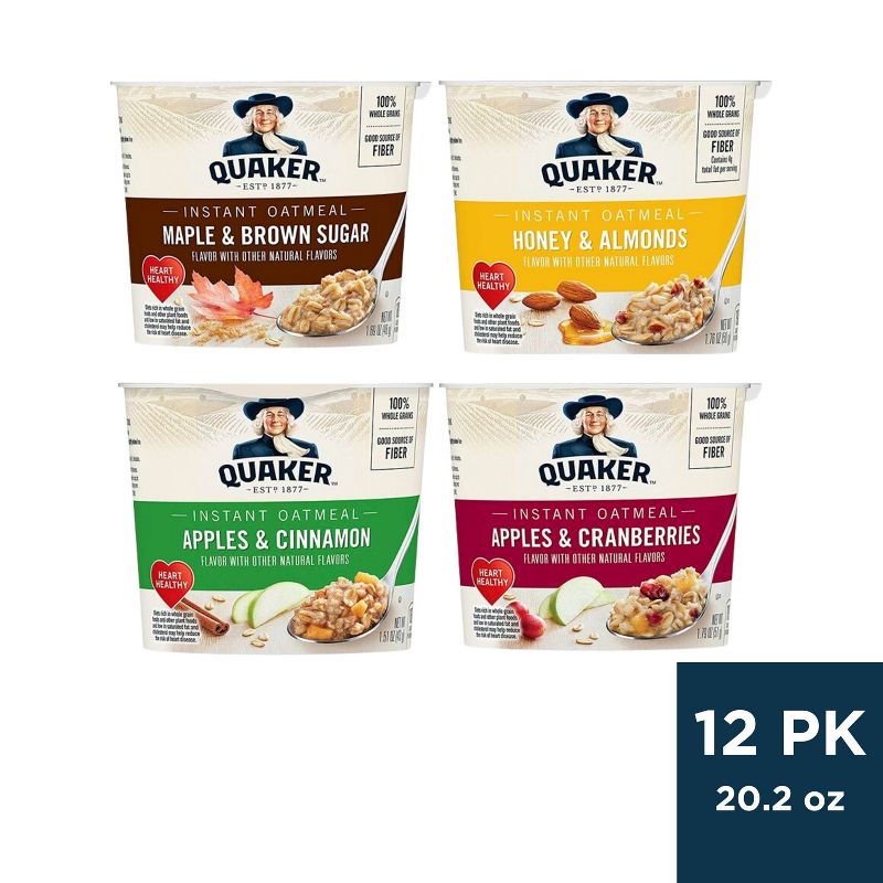 Quaker Instant Oatmeal Express Cups Variety Pack - 20.2oz / 12ct, 1 of 4