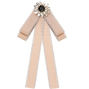 Elerevyo Women's Ribbon Brooches Elegant Bow Neck Tie 1 Pc - 1 of 4