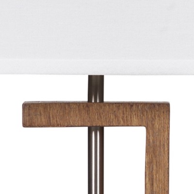 Modern Geometric Brown and Silver Table Lamp Set with 3-Way Switch