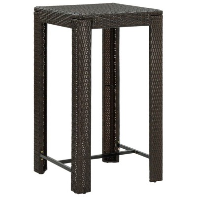 vidaXL Patio Bar Table - 23.8"x23.8"x43.5" Durable Poly Rattan Design - Perfect for Indoor and Outdoor Entertaining