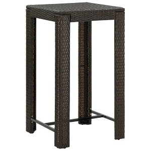 vidaXL Patio Bar Table - 23.8"x23.8"x43.5" Durable Poly Rattan Design - Perfect for Indoor and Outdoor Entertaining - 1 of 4