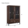 Display Storage Cabinet with Tempered Glass Door,Kitchen Cabinet,Storage Cabinets,Modern Storage Cabinet for Living Room-Maison Boucle - 4 of 4