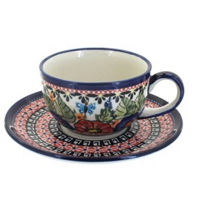 Blue Rose Polish Pottery 883-883 Zaklady Cup & Saucer - 1 of 1