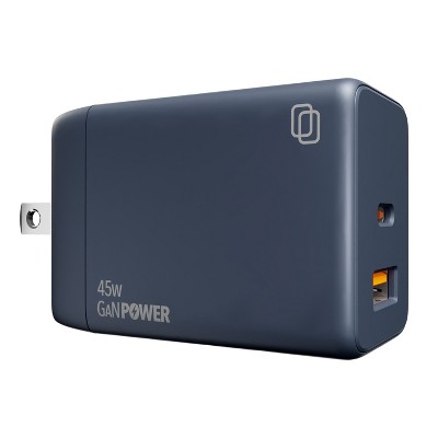 cellhelmet® Dual-Port 45-Watt USB-C® and USB-A GaN Wall Charger in Gray