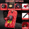 57 Litre Fuel Can with Manual Pump, Portable Gas Tank with Wheels and 3m Hose for Cars, Boats, Lawn Mowers - 4 of 4