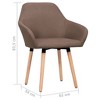 vidaXL Dining Chairs, 2 Pcs, Brown Fabric - 3 of 4
