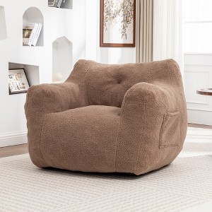 Racxily Giant Bean Bag Sofa - High-Density Foam Sofa with Armrests,Comfy Lazy Sofa for Adults/Kids,Non-Slip,Ideal for Living Room/Bedroom - 1 of 4