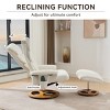 Chenille Fabric Recliner Chair with Ottoman,Modern 360° Swivel 5-Point Massage Recliner Chair,Lounge Chair for Bedroom Living Room-Coolbibila - 3 of 4
