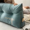Bekrvio Velvet Wedge Headboard Pillow, Bed Rest Reading Backrest Cushion with Removable Cover & Side Pockets for Daybed & Couch - 4 of 4