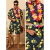 Lars Amadeus Men's Color Block Hawaiian Summer Printed Shorts and Shirt Set 2 Pieces - 4 of 4