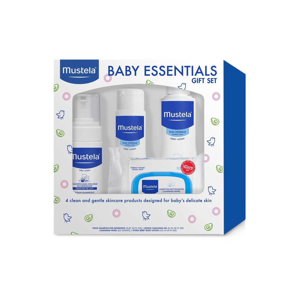 Mustela Baby Essentials Gift Set - Baby Skincare & Bath Time Essentials - Natural & Plant Based - 4 Items Set (B085F4BYQB)