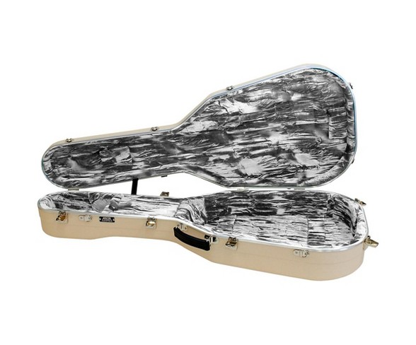 Hiscox Cases Classical Guitar Case/Small Ivory Shell/Silver Int-Artist