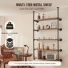 VEVOR Industrial Pipe Shelf, 5 Tier 2PCS, 11.8in Applicable Board Width Wall-Mount Floating Rustic Wood Shelves Bracket Bookshelf,Black - 3 of 4
