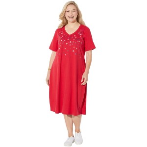 Catherines Women's Plus Size Mayfair Park A-Line Dress - 1 of 4