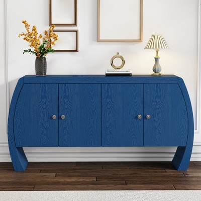 58" Sideboard Buffet Cabinet, Accent Entryway Console Table,Wood Coffee Bar Cabinet, Accent Storage Cabinet for Living Room Kitchen Hallway