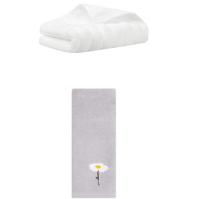 REGALWOVEN Pure Cotton Soft Absorbent Hand Towel Set for Bathroom 14" x 30"/13" x 30" 2 Pcs