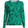 Lands' End Women's Crew Neck Long Sleeve Rash Guard UPF 50 Swim Tee - 3 of 4