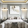 POWLIG 30.71-in 4-Light Black&Gold Bathroom Light Fixtures Over Mirror Vanity Lighting with Milk White Glass Globe Shades - 4 of 4