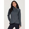 RBX Active Women's Wrap Front Pullover Zip Mock Neck Fleece Sweatshirt with Pockets and Thumbholes - 4 of 4