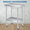 Stainless Steel Table, 2 Tier Small Commercial Kitchen Prep Table , Adjustable Storage Shelf, Glooves & Dishcloth, for Home Restaurant Kitchen - 3 of 4
